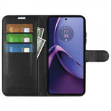 Motorola Moto G84 Litsi Nahkakotelo Musta