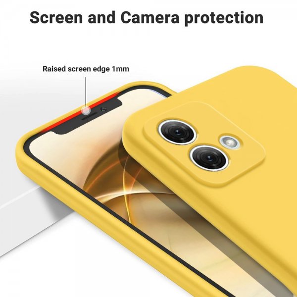Motorola Moto G84 Kuoret hihnalla, silikoni, keltainen