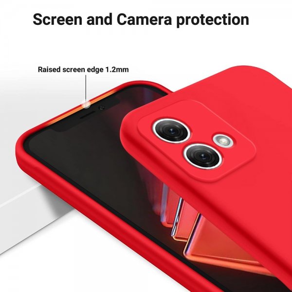 Motorola Moto G84 Kuoret hihnalla Silikoni Punainen