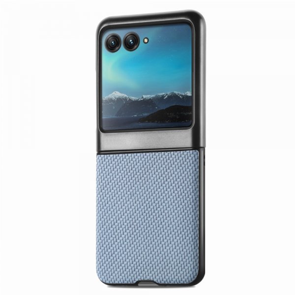 Motorola Razr 40 Ultra Kuori Hiilikuitutekstuuri Sininen