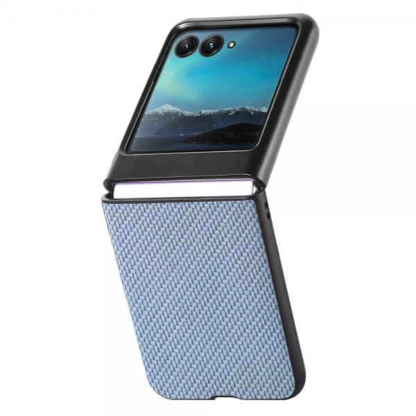 Motorola Razr 40 Ultra Kuori Hiilikuitutekstuuri Sininen