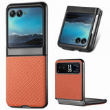 Motorola Razr 40 Ultra Kuori Hiilikuitutekstuuri Ruskea