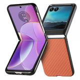 Motorola Razr 40 Ultra Kuori Hiilikuitutekstuuri Ruskea