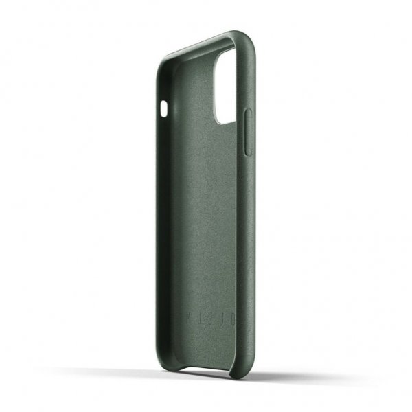 Mujjo iPhone 11 Pro -suojakuori, täysnahkainen, Slate Green