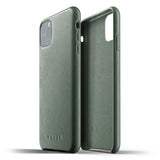 Mujjo iPhone 11 Pro Max -kuori, täysnahkainen, Slate Green