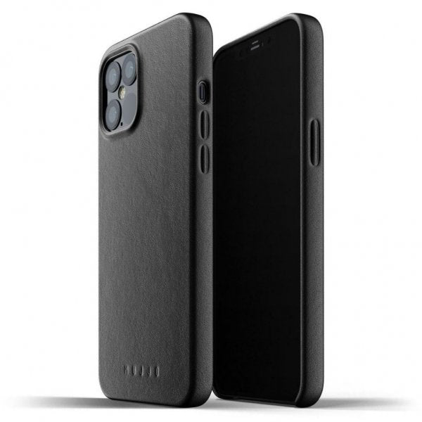 Mujjo iPhone 12 Pro Max Kuori Full Leather Case Musta