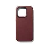 Mujjo iPhone 15 Pro -kokonahkakuori MagSafe Burgundy