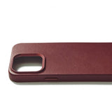 Mujjo iPhone 15 Pro Max Kuori Täysnahkainen Suojakotelo MagSafe Burgundy