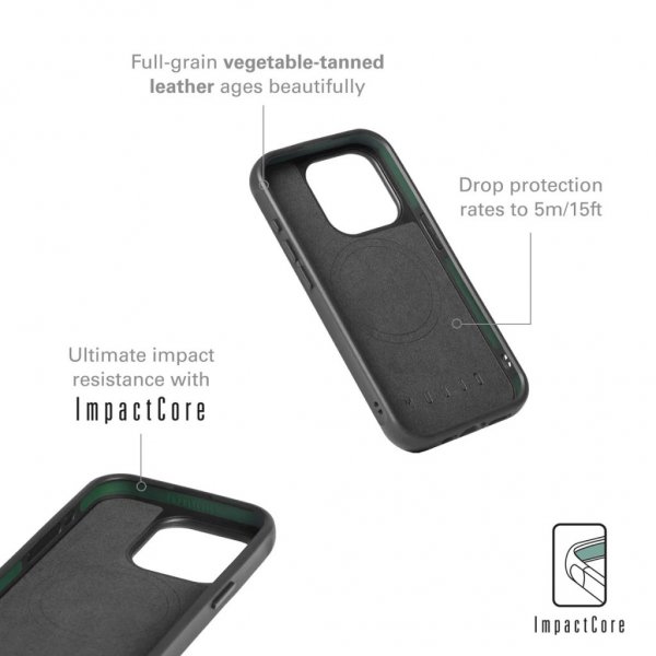 Mujjo iPhone 15 Pro -suojakuori, Shield Case, musta