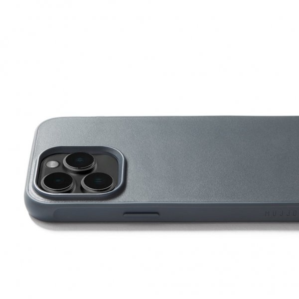 Mujjo iPhone 15 Pro Max Kuori Shield Case, teräksensininen