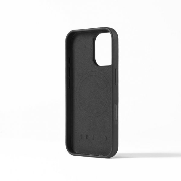 Mujjo iPhone 16 -kuori Täysnahkakotelo Musta