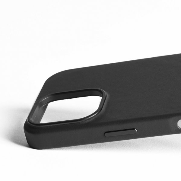 Mujjo iPhone 16 -kuori Täysnahkakotelo Musta