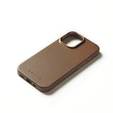 Mujjo iPhone 16 -suojakuori, täysnahka, Dark Tan