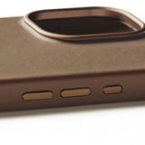 Mujjo iPhone 16 -suojakuori, täysnahka, Dark Tan