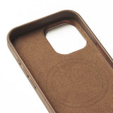 Mujjo iPhone 16 -suojakuori, täysnahka, Dark Tan