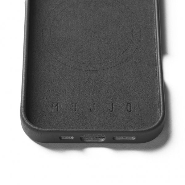 Mujjo iPhone 16 Pro Kuori, täysnahkainen, musta