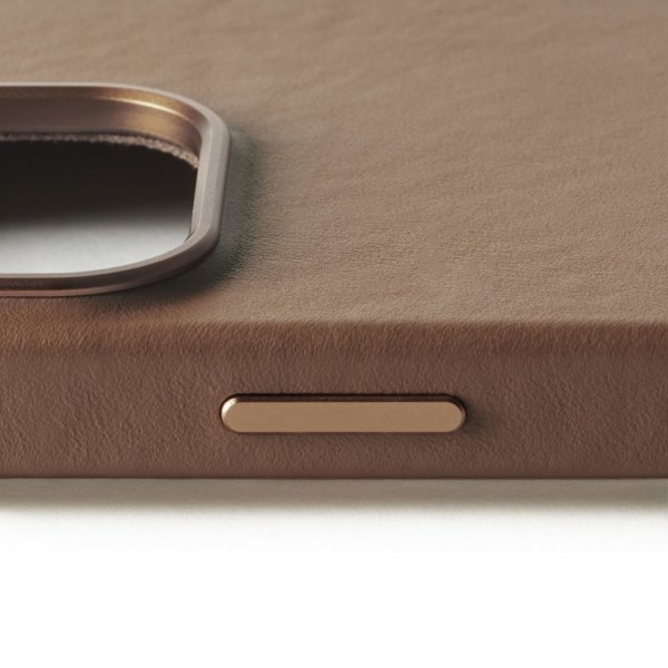 Mujjo iPhone 16 Pro kuoret Full Leather Case Dark Tan