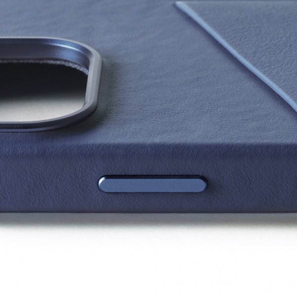 Mujjo iPhone 16 Pro Full Leather Wallet Case Monaco Blue