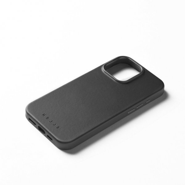 Mujjo iPhone 16 Pro Max -kotelo täysnahkaa, musta