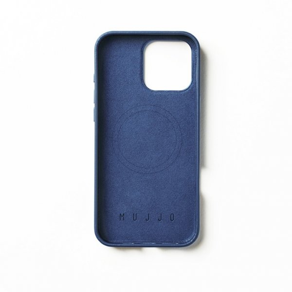 Mujjo iPhone 16 Pro Max -kotelo täysnahkainen Monaco Blue