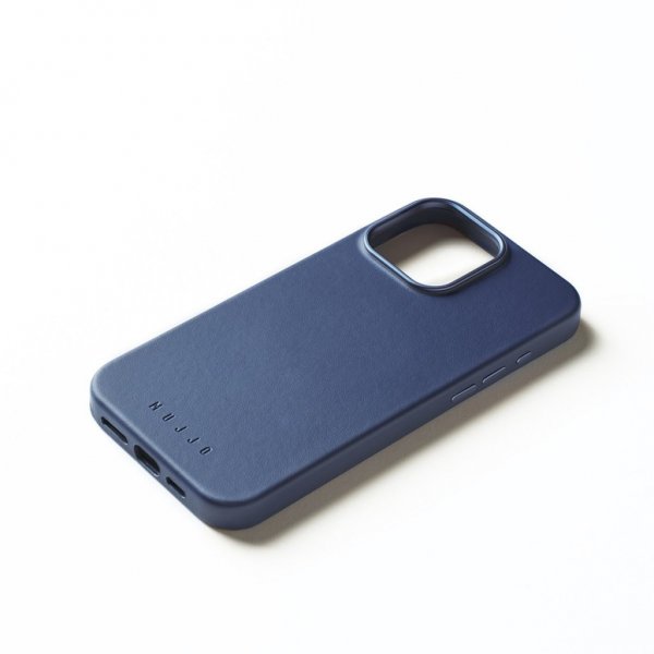 Mujjo iPhone 16 Pro Max -kotelo täysnahkainen Monaco Blue