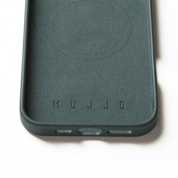 Mujjo iPhone 16 Pro Max -kotelo täysnahkaa, Livid Green