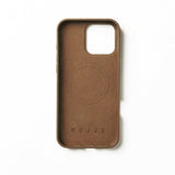 Mujjo iPhone 16 Pro Max -kotelo täysnahkaa, Dark Tan