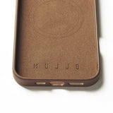 Mujjo iPhone 16 Pro Max -kotelo täysnahkaa, Dark Tan