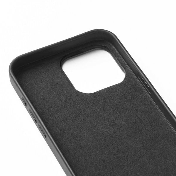 Mujjo iPhone 16 Pro Max -kotelo, täysnahkainen lompakkokotelo, musta