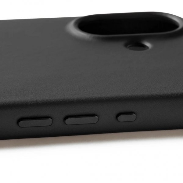 Mujjo iPhone 17 -suojakuori, kokonahkainen, MagSafe, musta