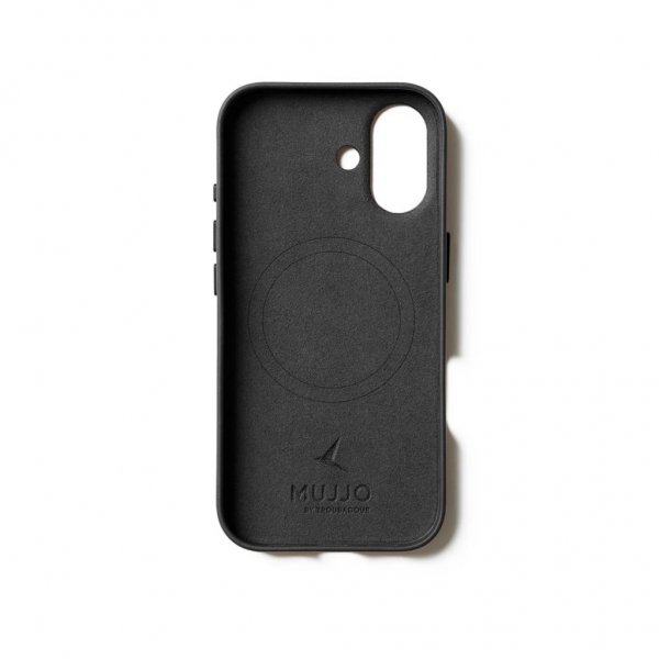 Mujjo iPhone 17 -suojakuori, kokonahkainen, MagSafe, musta
