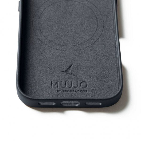 Mujjo iPhone 17 -kuori, täysnahkainen, MagSafe, Basalt