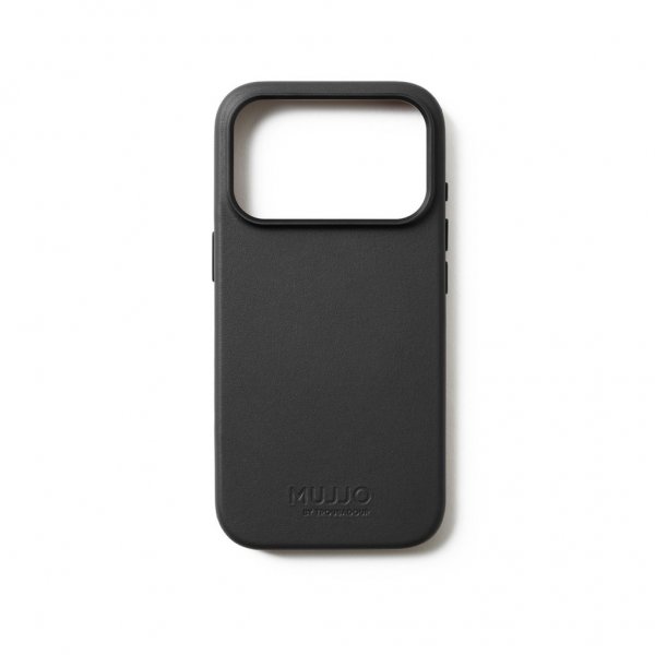 Mujjo iPhone 17 Pro -täysnahkakotelo MagSafe Musta
