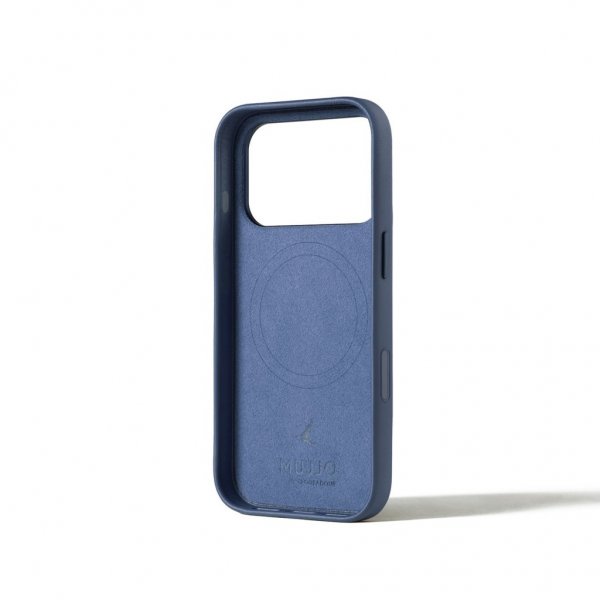 Mujjo iPhone 17 Pro -suojakuori, täysnahkainen MagSafe, Monaco Blue