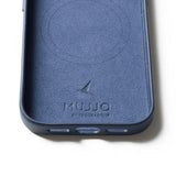 Mujjo iPhone 17 Pro -suojakuori, täysnahkainen MagSafe, Monaco Blue