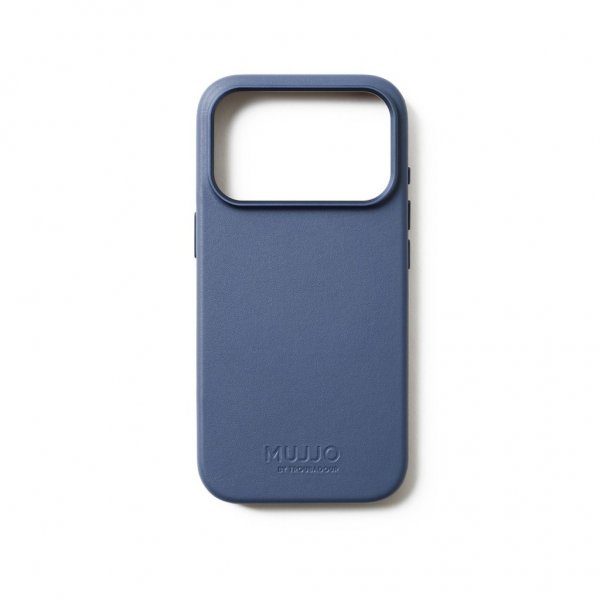 Mujjo iPhone 17 Pro -suojakuori, täysnahkainen MagSafe, Monaco Blue