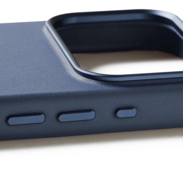 Mujjo iPhone 17 Pro -suojakuori, täysnahkainen MagSafe, Monaco Blue