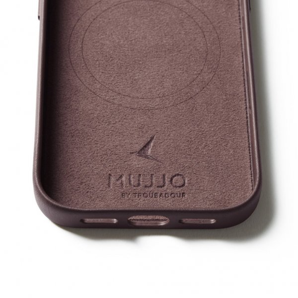Mujjo iPhone 17 Pro Skal Full Leather Case MagSafe Bronze Red