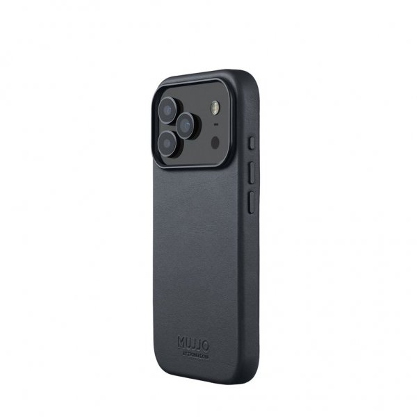 Mujjo iPhone 17 Pro -kuori, kokonahkainen kotelo MagSafe Basalt