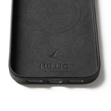 Mujjo iPhone 17 Pro Max Kuori Täysnahkainen Kotelo MagSafe Musta