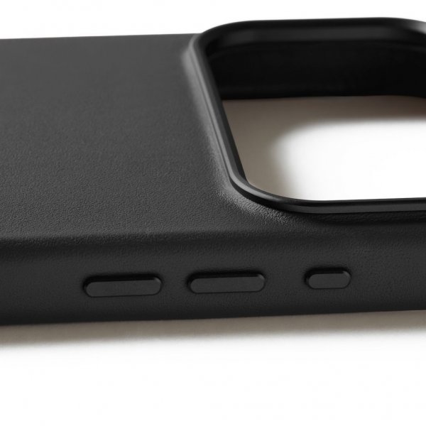 Mujjo iPhone 17 Pro Max Kuori Täysnahkainen Kotelo MagSafe Musta