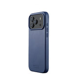 Mujjo iPhone 17 Pro Max -suojakuori täydellä nahalla MagSafe Monaco Blue