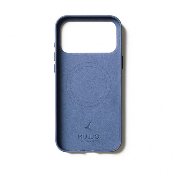 Mujjo iPhone 17 Pro Max -suojakuori täydellä nahalla MagSafe Monaco Blue