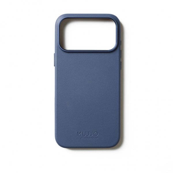 Mujjo iPhone 17 Pro Max -suojakuori täydellä nahalla MagSafe Monaco Blue