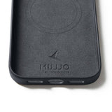 Mujjo iPhone 17 Pro Max -kuori, täysnahkainen, MagSafe, Basalt