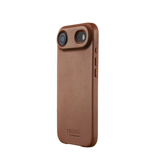 Mujjo iPhone Air-kuori, täysnahkainen, MagSafe, Tan
