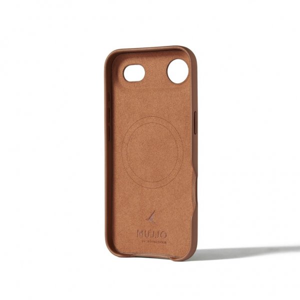 Mujjo iPhone Air-kuori, täysnahkainen, MagSafe, Tan