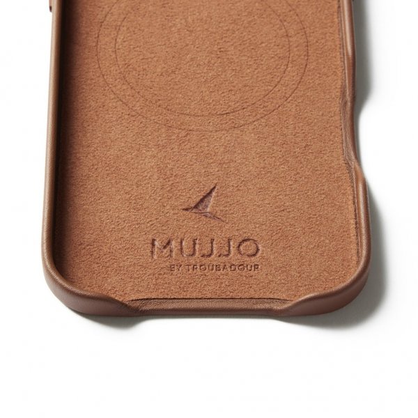 Mujjo iPhone Air-kuori, täysnahkainen, MagSafe, Tan