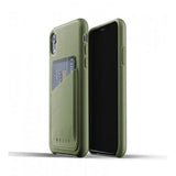Mujjo iPhone Xr -kotelo (Full Leather Wallet Case, Olive)