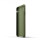 Mujjo iPhone Xr -kotelo (Full Leather Wallet Case, Olive)